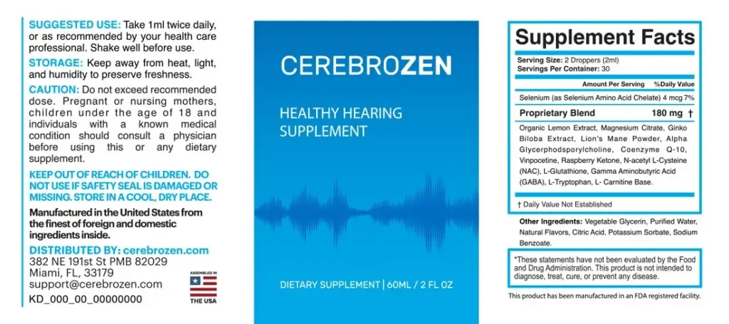 cerebrozen label facts